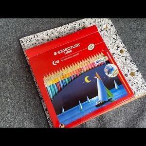 48 watercolor pencils+color filling book